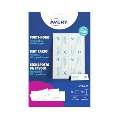 Image of Avery L4794 10 Printable Tent Card Pack of 5
