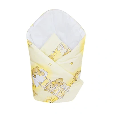 Image of Baby Swaddle Wrap Blanket/Newborn Cotton Swaddling Sleeping Bag 0 to 3 Months (Ladders Yellow)