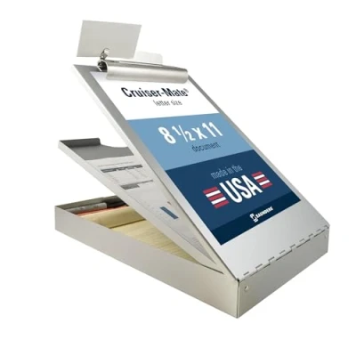 Image of Cruiser Mate Saunders Metal Clipboard with Storage, Letter Size Heavy Duty Contractor Grade Clipboard, Recycled Aluminum Dual Storage Form Holder High Capacity Clip, Assembled in USA, Silver