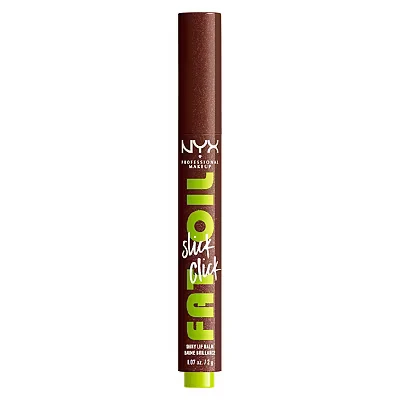 Image of NYX Professional Makeup Lip Balm, A Hint of Colour, Infused with Oils for Long Lasting Hydration, Lightweight &amp; Vegan Formula, Fat Oil Slick Click,In Mood