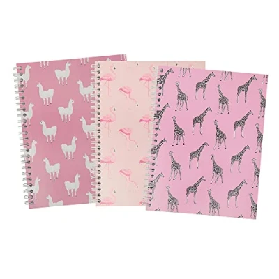 Image of Summit A5 Notebook, Wirebound, Ruled, 160 pages, Animal Print (Pack of 3)