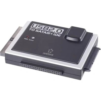Image of Renkforce Hard Drive Adapter [1x USB 2.0 Male A 1x IDE Female 40pin, Socket 44pin, SATA Combination Connector 7+15p