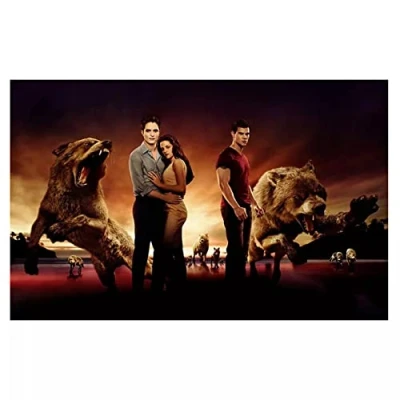 Image of TNXEV 5D DIY Full Round Diamond Painting The Twilight Saga Movie Poster 3D Embroidery Cross Stitch Rhinestone Mosaic Home Decor, Clear 30x40cm
