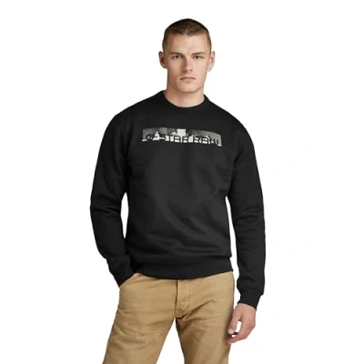 Image of G STAR RAW Men&#039;s Flight Deck Back Graphic Sweater, black (dk D24371 D557 6484), S