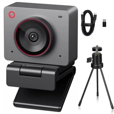 Image of OBSBOT Meet 2 Ultra HD 4K Streaming Webcam, 1080p at 60 FPS, Video Conference Camera with AI Automatic Cropping, USB C, Dual Noise Reducing Mics, Works MS_Teams/Zoom Gray