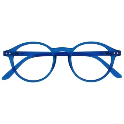 Image of OPULIZE REY Reading Glasses Retro Round Frame Matt Blue Mens Womens Spring Hinges R56 3 +2.50