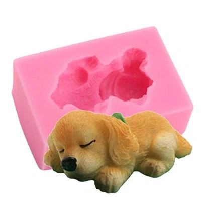Image of 3D Dog Shape Silicone Mold,Chocolate Pudding Fondant Mousse Cake Decoration Baking Mould,Handwork Soap Making Mold,Kitchen Bakeware Pan Modelling Tool, DIY Resin Clay Mould