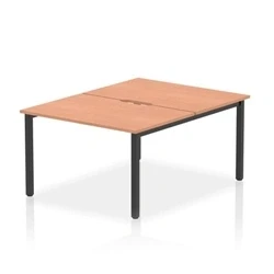 Image of Evolve Plus 1200mm B2B 2 Person Bench Desk Beech Top Black Frame