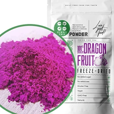 Image of Pink Pitaya Powder XL 300g Pack Smoothie Red Dragon Fruit Mix Raw Vegan Made Fresh Cake Decoration Freeze Dry Berries ZingyZoo