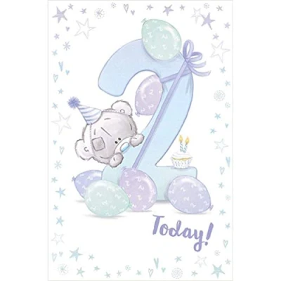 Image of Me To You Bear 2 Today Boys Tiny Tatty Teddy 2nd Birthday Card