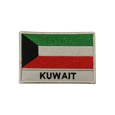 Image of Kuwait National Country Flag Patch Iron On Sew Embroidery Badge