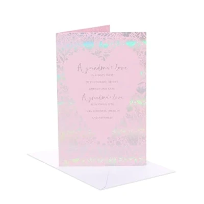 Image of UK Greetings Mother&#039;s Day Card for Grandma Heart Shape Pattern Design