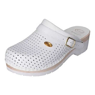 Image of Scholl Unisex SUPERCOMFORT Medical Professional Clog, White, 11 UK