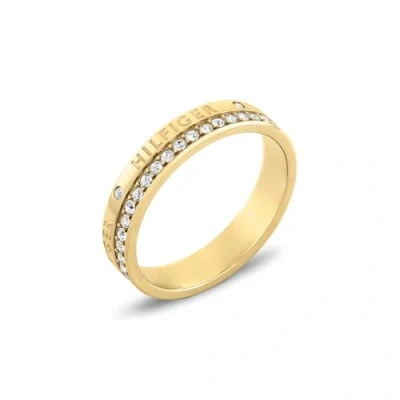 Image of Tommy Hilfiger Jewelry Women&#039;s Ring in Yellow Gold Embellished with Crystals 2780911D