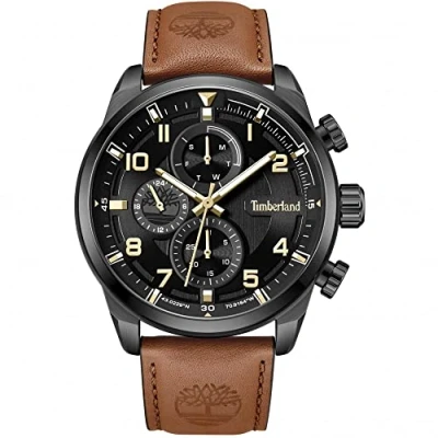 Image of Timberland Men Analog Quartz Watch with Leather Strap TDWGF2201102