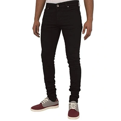 Image of Enzo New Mens Designer Stretch Super Skinny Denim Jeans Blue Black All Waist 30 W X 32L