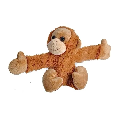 Image of Wild Republic Huggers Orangutan Plush Toy, Slap Bracelet, Stuffed Animal, Kids Toys, 8 Inches