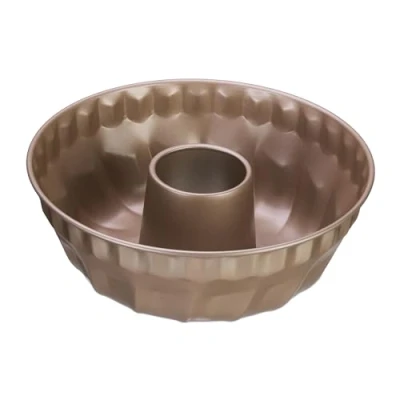 Image of Relaxdays Ring Cake Tin, Ø 25 cm, Marble and Sponge, Non Stick Coated, 260C, Round Mould with Hole, Carbon Steel, Beige