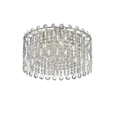 Image of Alita 5 Light Flush Ceiling Chrome Crystal