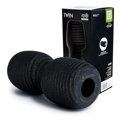 Image of BLACKROLL® Twin Fascia Roller (30 cm x 13 cm) Massage with Spine Space Point Self and Regeneration Medium Hardness Made in Germany, Black