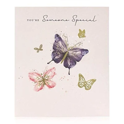 Image of UK Greetings Mother&#039;s Day Card With Envelope Butterfly Design,Pink