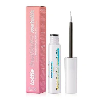 Image of Lottie London Freckle Tint metallic in Silver, Faux Pen with Precise Applicator to Create Easy Fake Freckles for a sun kissed finish