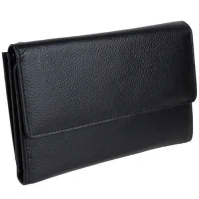 Image of Golunski Leather Ladies Tri Fold Purse/Wallet Black