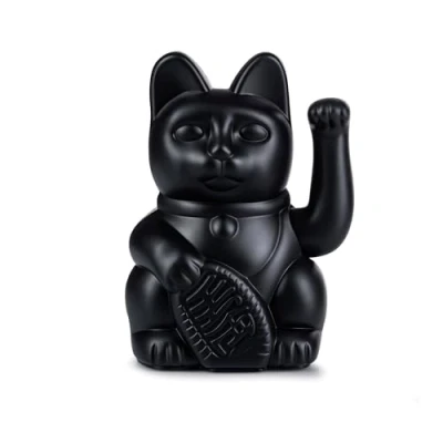 Image of DONKEY Products Waving Cat, Plastic, Black, 10.5 x 8.5 15 cm