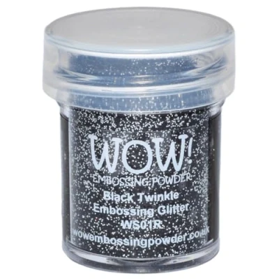 Image of Wow Embossing Powder 15ml Pot Black Twinkle Glitter Sparkle Rubber Stamping