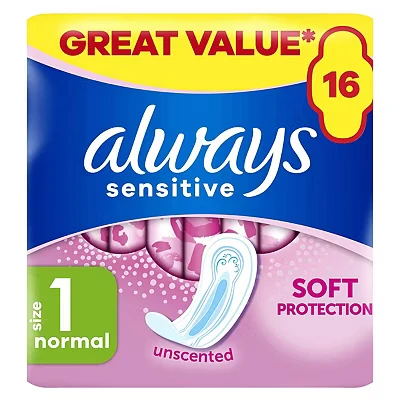 Image of Always Soft &amp; Fit Normal Sanitary Towels 16 pads