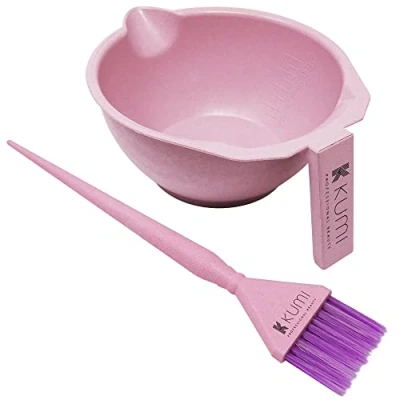 Image of Kumi professional Wheat Eco Friendly Pink 2 Piece Tint/hair dye Set This hair bowl and brush kit is Ideal for or home use. kit.