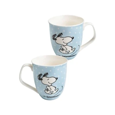 Image of The Peanuts Snoopy Coffee Mug Ceramic Blue with Dots 280 ml