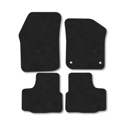 Image of Car Mats Compatible with VW E Up! (2020 ) Tailored Fit Black Carpet Floor Set Accessory Custom 4 Pieces Anti Slip Backing &amp; Binding Trim Edge