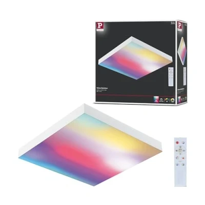 Image of Paulmann Velora Rainbow 79904 LED Panel Square Including 1 x 13.2 W Dimmable DynamicRGBW Colour Control White Metal Ceiling Light 3000 K