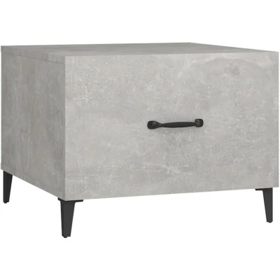 Image of vidaXL Coffee Table with Metal Legs Concrete Grey 50x50x40 cm