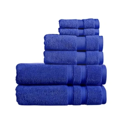 Image of Christy Chroma Bath Sheet Set of 6 2 Face Hand Sheets Highly Absorbent Heavyweight 675GSM Bold and Bright Soft Smooth Shower Towels 100% Cotton Lazuli Blue
