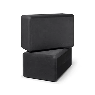 Image of Manduka Yoga Recycled Foam Block Prop and Accessory, Comfortable Edges, Lightweight, Firm, Non Slip Foam, Thunder Grey, 9&quot; x 6&quot; 4&quot; (22.5 15 10 cm)(Pack of 2)