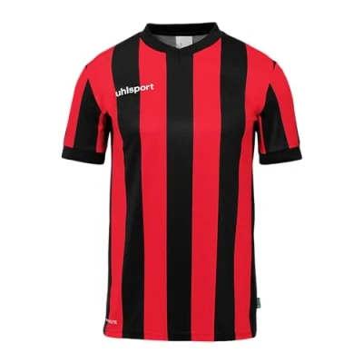Image of uhlsport Unisex Retro Stripe Shirt Short Sleeve T Black/Red