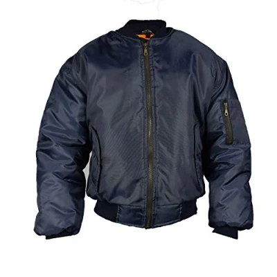 Image of Insight Mens Classic MA1 Flyer Bomber Jacket with Orange Lining Navy XL
