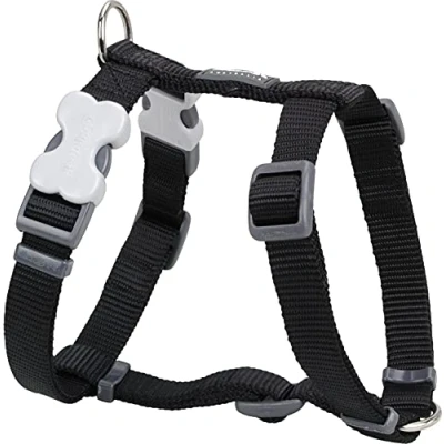 Image of Red Dingo Classic Dog Harness Plain, Black, X Small 12mm