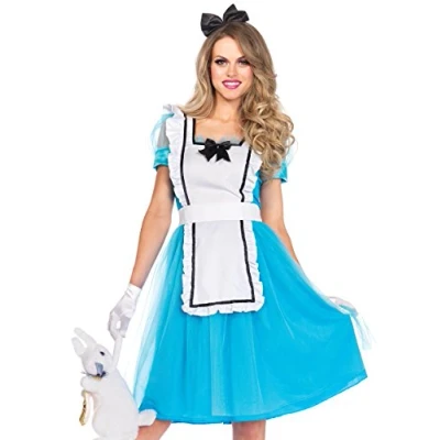 Image of Leg Avenue Classic Alice in Wonderland Costume (Medium, Blue/White)