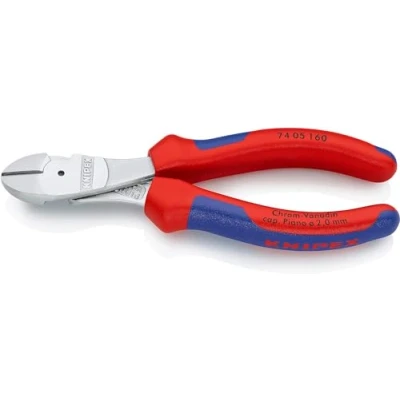 Image of Knipex High Leverage Diagonal Cutter chrome plated, with multi component grips 160 mm 74 05
