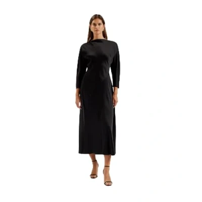 Image of Ted Baker Womens WMD avelli Curve Seam Detail Midi Special Occasion Dress, Black, 14 UK