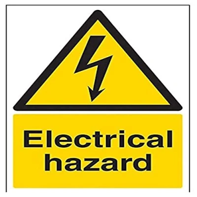 Image of V Safety Electrical Hazard Warning Sign 200mm x 300mm 1mm Rigid Plastic