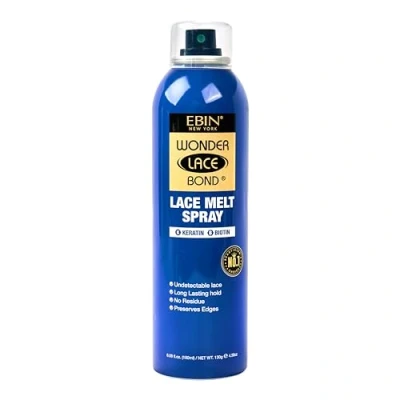 Image of EBIN NEW YORK Wonder Lace Melt Aerosol Spray Keratin + Biotin Infused (180ml./ 6.08oz) Preserves Edges &amp; Undetectable Long lasting hold No Residue