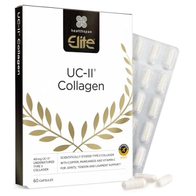 Image of Healthspan Elite UC II® Collagen (60 Tablets) Contributes to Normal Formation Supports Joint Function and Tendon &amp; Ligament Support Effective Daily dose at just 40 mg II