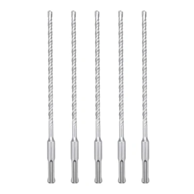 Image of hsawbit 5PCS Masonry Drill Bits Set with SDS Plus Shank, 8mm x 210mm Hammer Drills Tungsten Carbide Tip for Concrete, Brick, Cement Walls, Stone