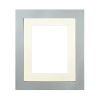 Image of FRAMES BY POST Metro Picture Photo Frame Silver with Ivory Mount 24 x 18 Image Size 12 Inch Plastic Glass