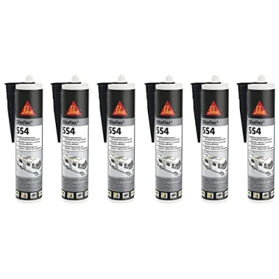 Image of 6 x Sikaflex 554 Caravan White 300 ml STP Adhesive Industrial