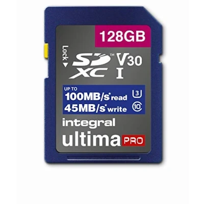Image of Integral Memory 128GB SDxC Premium Ultra High Speed Up to 100MB/s Reading, 45MB/s Writing, Class 10 V30 UHS I U3 Card